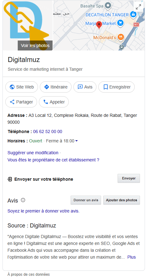 Fiche google my business gmb